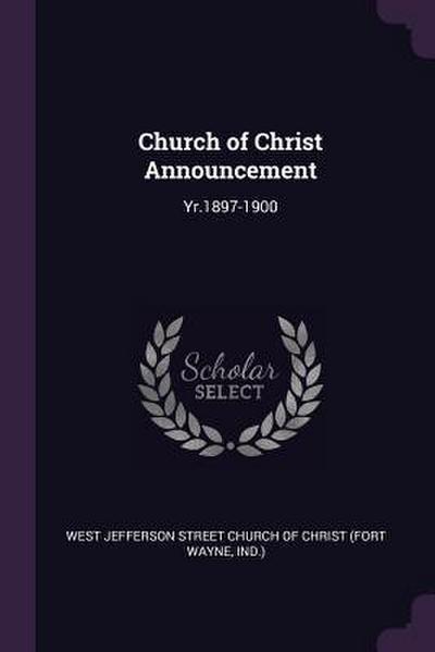 Church of Christ Announcement