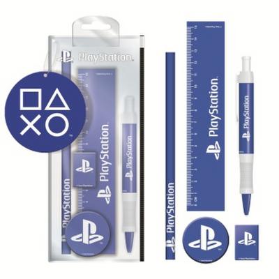 Schreibset Playstation (Weiss / Blau)(5Tlg)