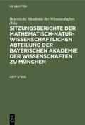 Sitzungsberichte der Mathematisch-Naturwissenschaftlichen Abteilung der Bayerischen Akademie der Wissenschaften zu München. Heft 3/1929