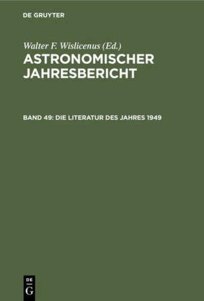 Die Literatur des Jahres 1949