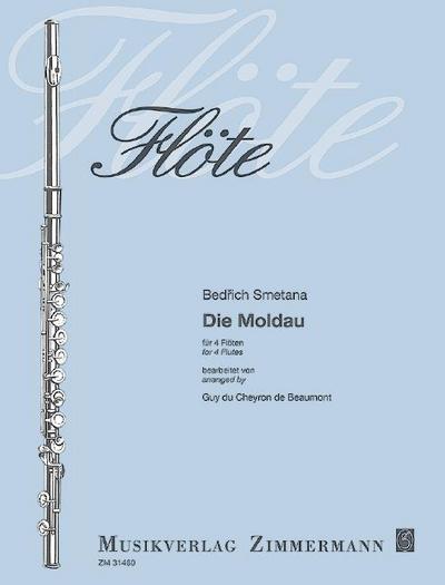Die Moldau für 4 Flöten, Partitur und Stimmen