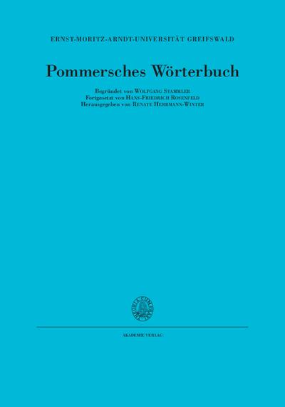 Pommersches Wörterbuch: Pommersches Wörterbuch, Bd. 1 : 11. Lieferung (hopsa bis Kaffe): Bd I/Lfg 11