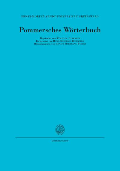 Pommersches Wörterbuch: Pommersches Wörterbuch, Bd. 1 : 11. Lieferung (hopsa bis Kaffe): Bd I/Lfg 11