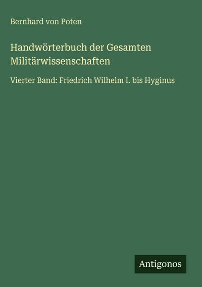 Handwörterbuch der Gesamten Militärwissenschaften