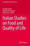 Italian Studies on Food and Quality of Life