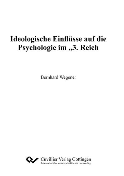 Ideologische Einflüsse auf die Psychologie im "3.Reich"