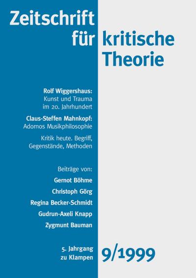 Zeitschrift für kritische Theorie, Heft 9