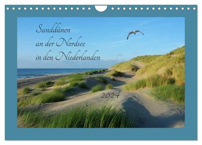 Sanddünen an der Nordsee in den Niederlanden (Wandkalender 2024 DIN A4 quer), CALVENDO Monatskalender