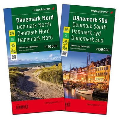 Dänemark Nord und Süd, Straßenkarten-Set 1:150.000, freytag & berndt