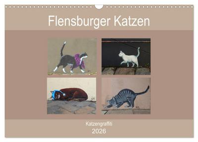 Flensburger Katzen (Wandkalender 2026 DIN A3 quer), CALVENDO Monatskalender