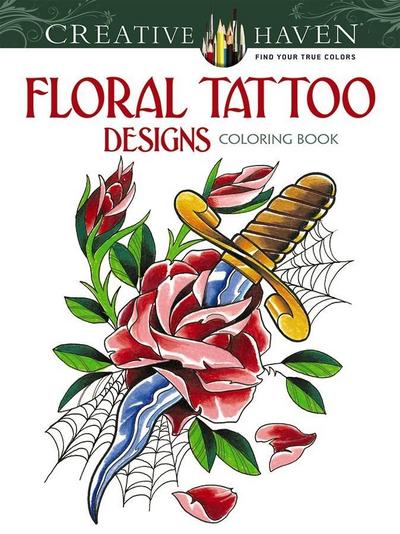 Floral Tattoo Designs Coloring Book