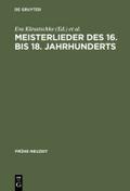 Meisterlieder des 16. bis 18. Jahrhunderts
