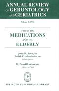 Annual Review of Gerontology and Geriatrics, Volume 12, 1992