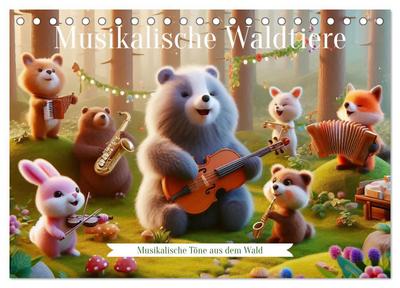 Musikalische Waldtiere (Tischkalender 2026 DIN A5 quer), CALVENDO Monatskalender