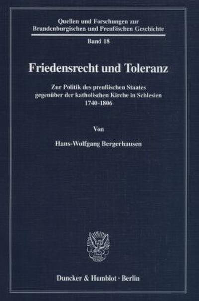 Friedensrecht und Toleranz.