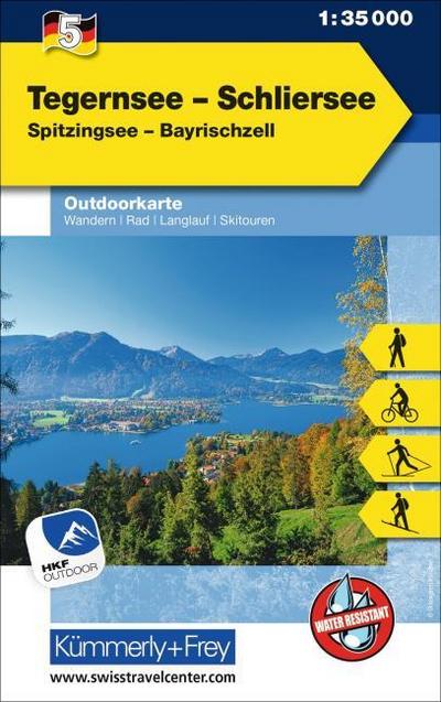 Kümmerly+Frey Outdoorkarte Deutschland 5 Tegernsee, Schliersee 1:35.000