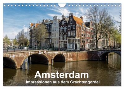 Amsterdam - Impressionen aus dem Grachtengordel (Wandkalender 2024 DIN A4 quer), CALVENDO Monatskalender