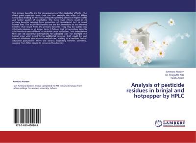 Analysis of pesticide residues in brinjal and hotpepper by HPLC