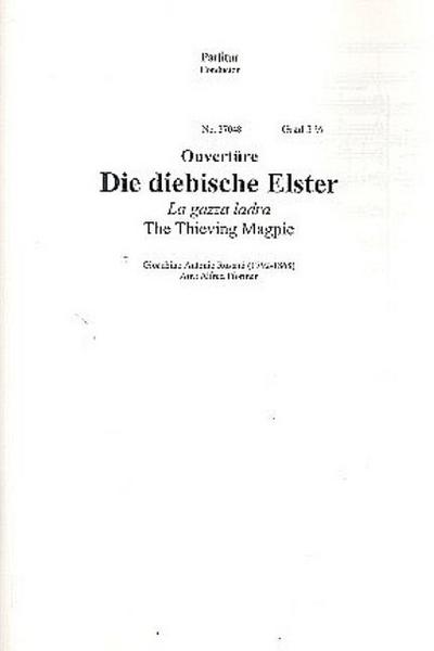 Ouvertüre zur Oper Die diebische Elsterfür Orchester (Schulorchester)