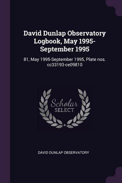David Dunlap Observatory Logbook, May 1995-September 1995
