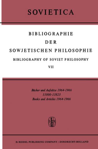 Bibliographie der Sowjetischen Philosophie Bibliography of Soviet Philosophy