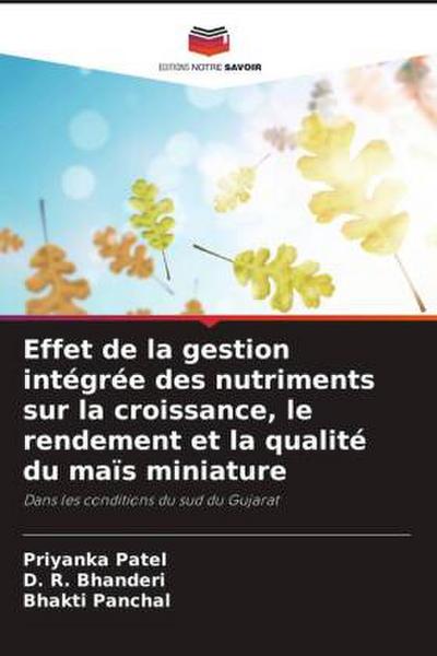Effet de la gestion intégrée des nutriments sur la croissance, le rendement et la qualité du maïs miniature