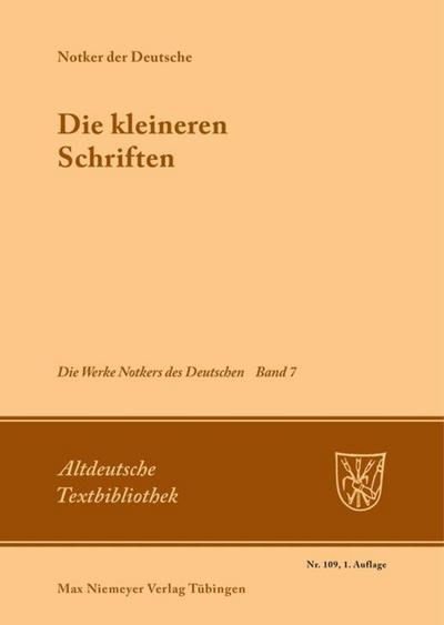 Die kleineren Schriften