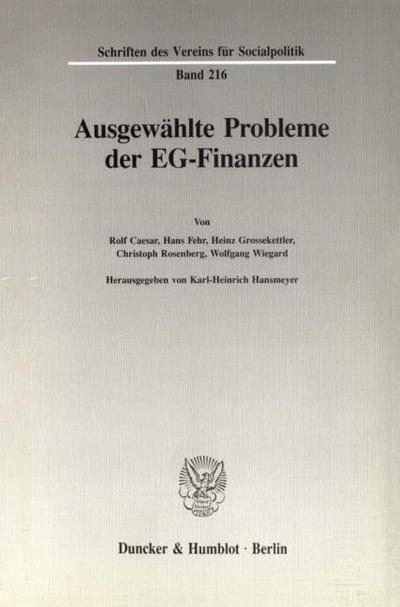 Ausgewählte Probleme der EG-Finanzen.