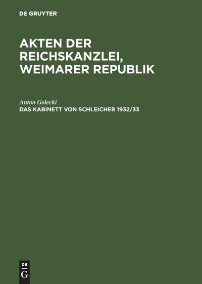Das Kabinett von Schleicher 1932/33