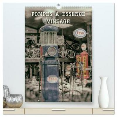 POMPES À ESSENCE VINTAGE  (Calendrier mural 2026 DIN A2 horizontal) calendrier de bureau