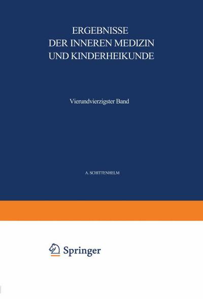 Ergebnisse der Inneren Medizin und Kinderheilkunde