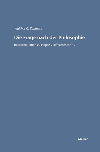 Die Frage nach der Philosophie