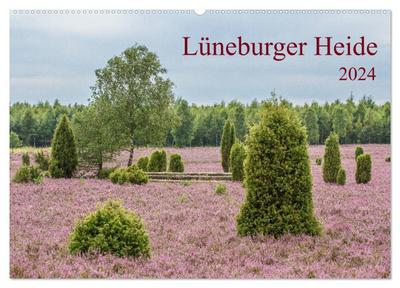 Lüneburger Heide (Wandkalender 2024 DIN A2 quer), CALVENDO Monatskalender