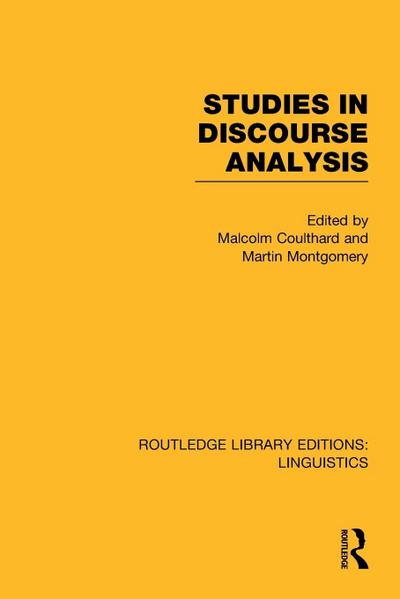 Studies in Discourse Analysis (RLE Linguistics B