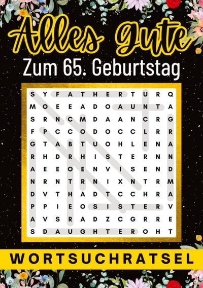 Alles Gute zum 65. Geburtstag - Wortsuchrätsel