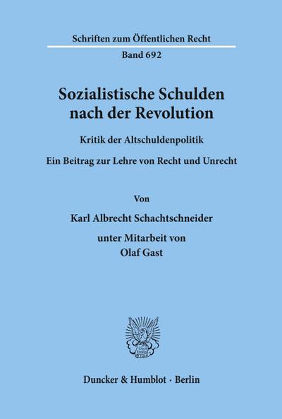 Sozialistische Schulden nach der Revolution.