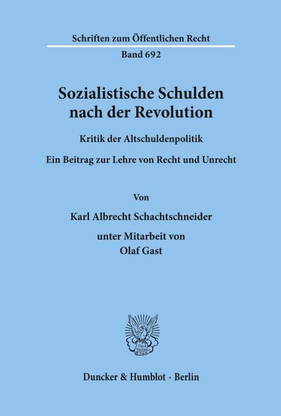 Sozialistische Schulden nach der Revolution.