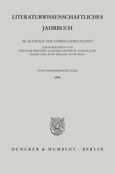 Literaturwissenschaftliches Jahrbuch