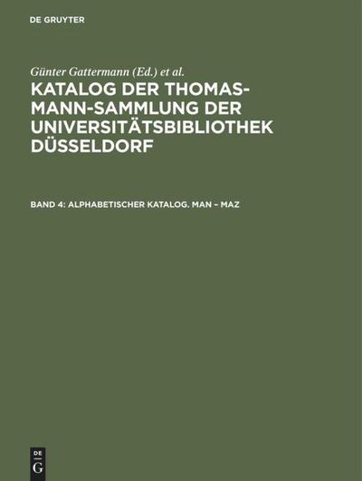 Alphabetischer Katalog. Man - Maz