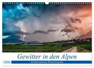 Gewitter in den Alpen (Wandkalender 2026 DIN A3 quer), CALVENDO Monatskalender