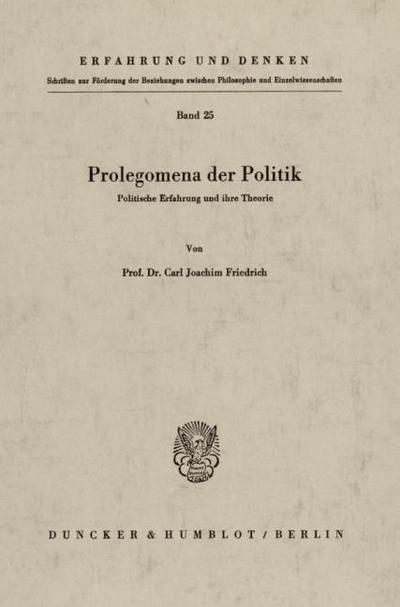 Prolegomena der Politik.
