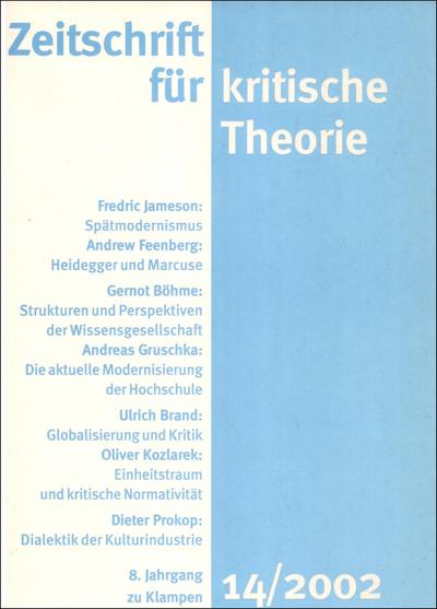 Zeitschrift für kritische Theorie: HEFT 14