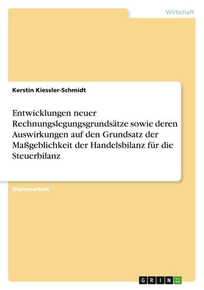 Entwicklungen neuer Rechnungslegungsgrundsätze sowie deren Auswirkungen auf den Grundsatz der Maßgeblichkeit der Handelsbilanz für die Steuerbilanz