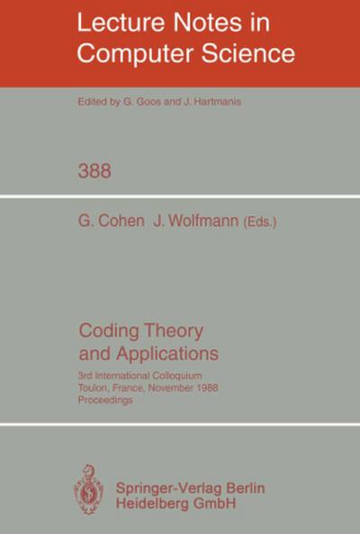 Coding Theory and Applications