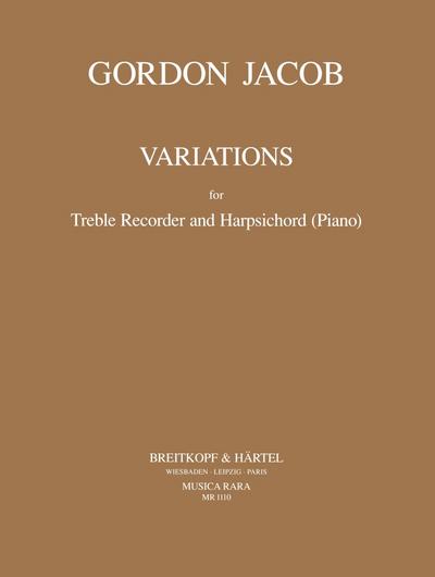 Variationsfor treble recorder and harpsichord (or piano)
