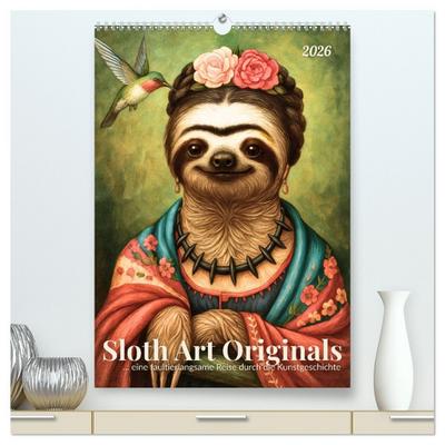 Sloth Art Originals ... eine faultierlangsame Reise durch die Kunstgeschichte (hochwertiger Premium Wandkalender 2026 DIN A2 hoch), Kunstdruck in Hochglanz