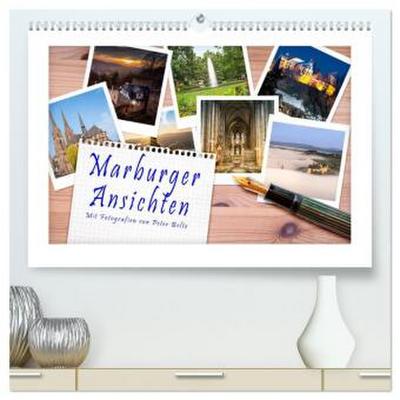 Marburger Ansichten (hochwertiger Premium Wandkalender 2026 DIN A2 quer), Kunstdruck in Hochglanz
