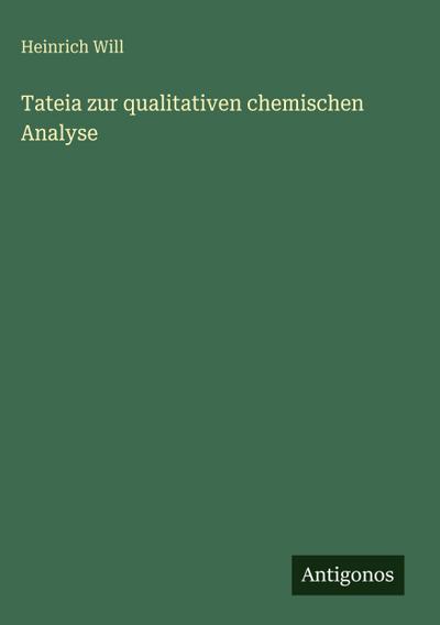 Tateia zur qualitativen chemischen Analyse