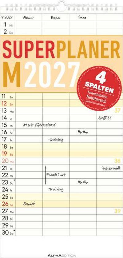 Superplaner M - 4 Spalten 2027