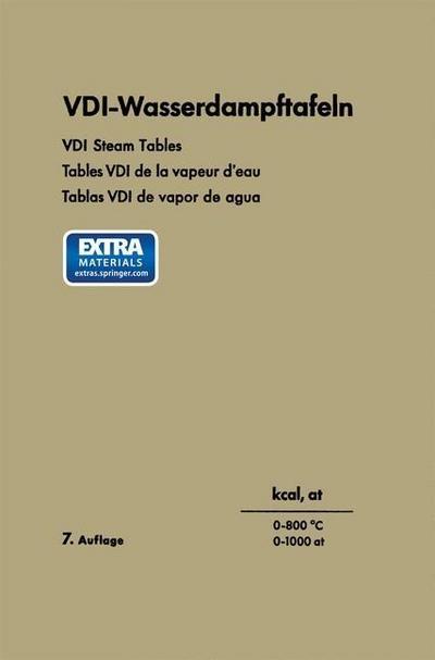 VDI-Wasserdampftafeln / VDI Steam Tables / Tables VDI de la vapeur d’eau / Tablas VDI de vapor de agua